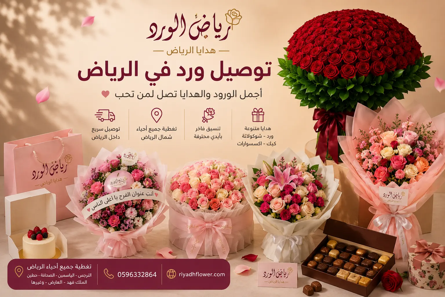 أفضل خدمة توصيل ورد في الرياض: دليلك لاختيار الهدية المثالية بنفس اليوم