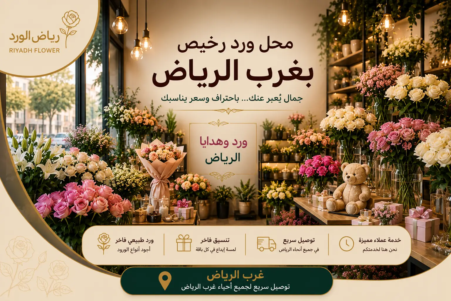محل ورد رخيص غرب الرياض | هدايا راقية وتوصيل سريع بنفس اليوم