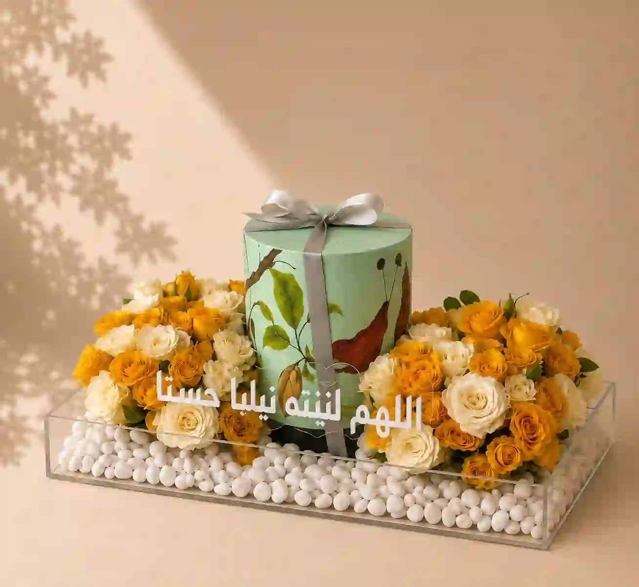 هدايا مواليد أولاد الرياض | تنسيق ورد وأكريليك "نباتاً حسناً" | فوري